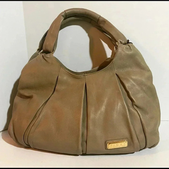 Isabella Fiore beige leather satchel handbag - Picture 10 of 16